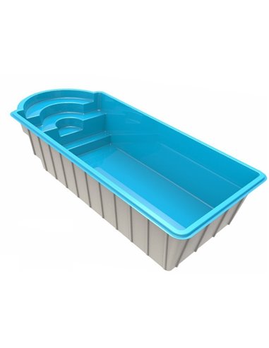 Piscina de fibra de vidrio MAR650 ROMANA 6.5x3 mts  MOLDEAR