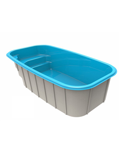 Piscina de fibra de vidrio MBE490 linea banco y escalera MOLDEAR