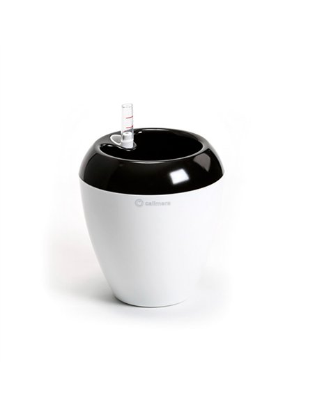 Maceta autoriego Calimera 17 cm color Blanco/Negro REHAU