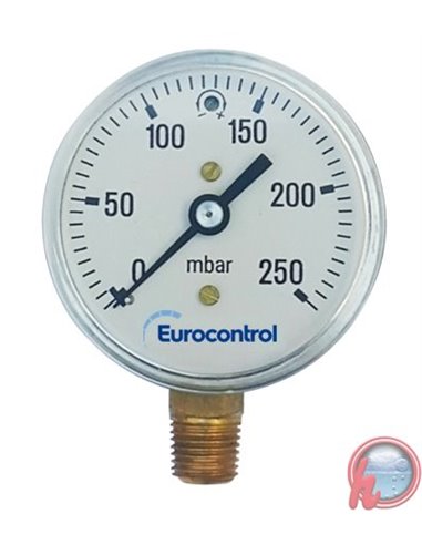 MANOMETRO BAJA PRESION – APLICACIÓN GAS – 63 mm 250 MBAR1 1/4" EUROCONTROL