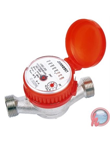 Caudalimetro medidor de agua fria o caliente 3/4" 3 m3/h 90°c LXSCR-13D