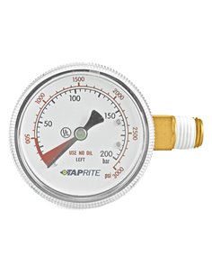Manometro 3000 psi 200 bar rosca izquierda 1/4 NPT TAPRITE