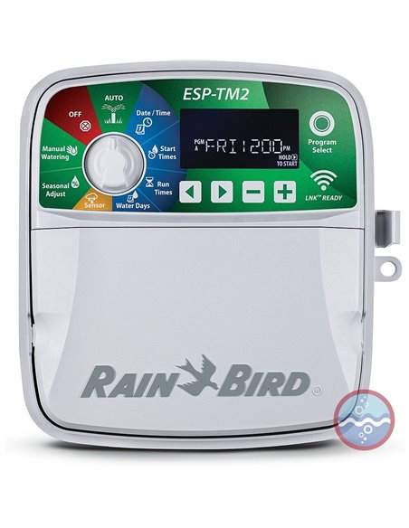 Programador de riego ESP-TM2 de 6 estaciones outdoor apto Wifi RAIN BIRD